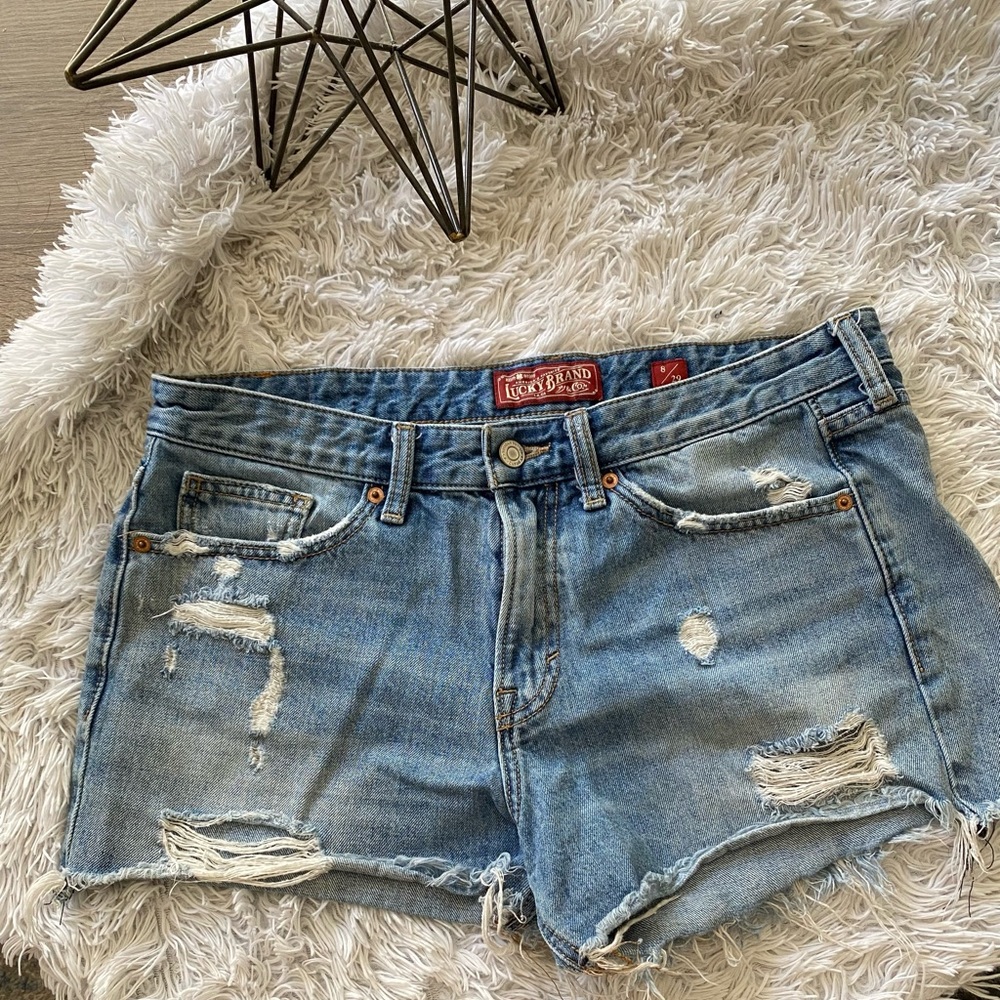 Denim cutoff shorts